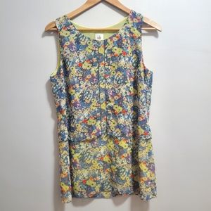 Cabi Positano Layered Floral Tank Blouse Size Small